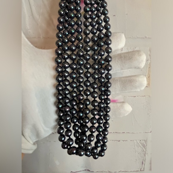 Tahitian Shell Pearl Endless Nevklace Strand 100” - Picture 8 of 9